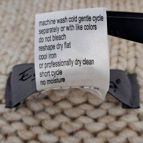 Elsamanda Cardigan Poncho Sweater Chunky Knit Wool Alpaca Blend Oatmeal Beige OS - Picture 4 of 4